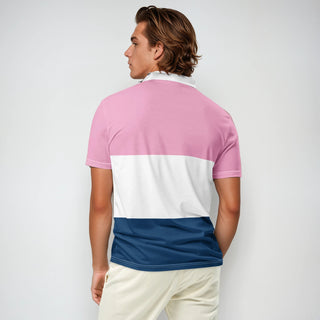 Snap Society Sporting Polo - White/Navy - polo shirt