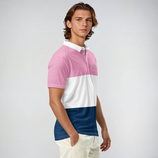 Snap Society Sporting Polo - White/Navy - polo shirt