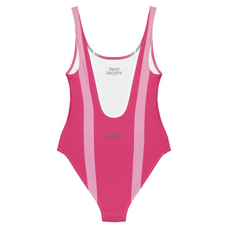 Society Stripe One-Piece Swimsuit in Pink - one piece
