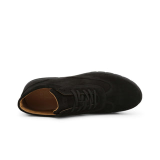 Black suede sneaker.