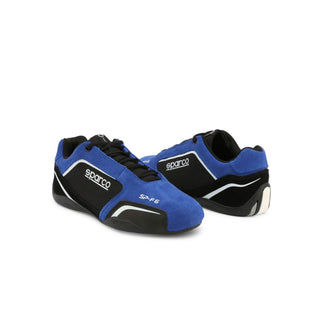 Blue and black racing shoes.
