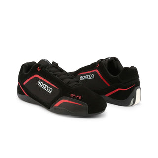 Black and red Sparco racing shoes.