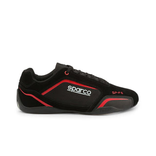 Black and red Sparco racing shoe.