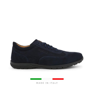 Navy suede sneaker.