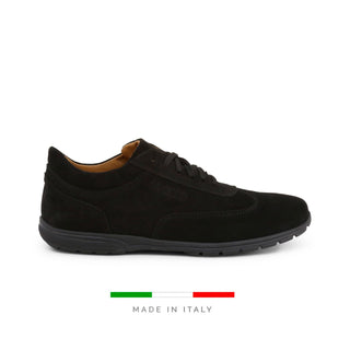 Black suede casual shoe.