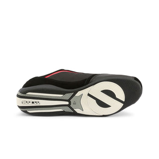 Black and gray racing shoe.