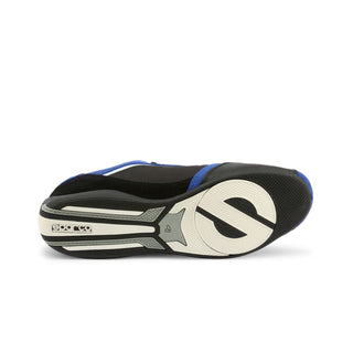 Black and blue racing shoe.