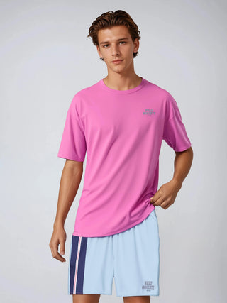 Society Logo Stripe Contrast Swim Shorts In Pale Blue
